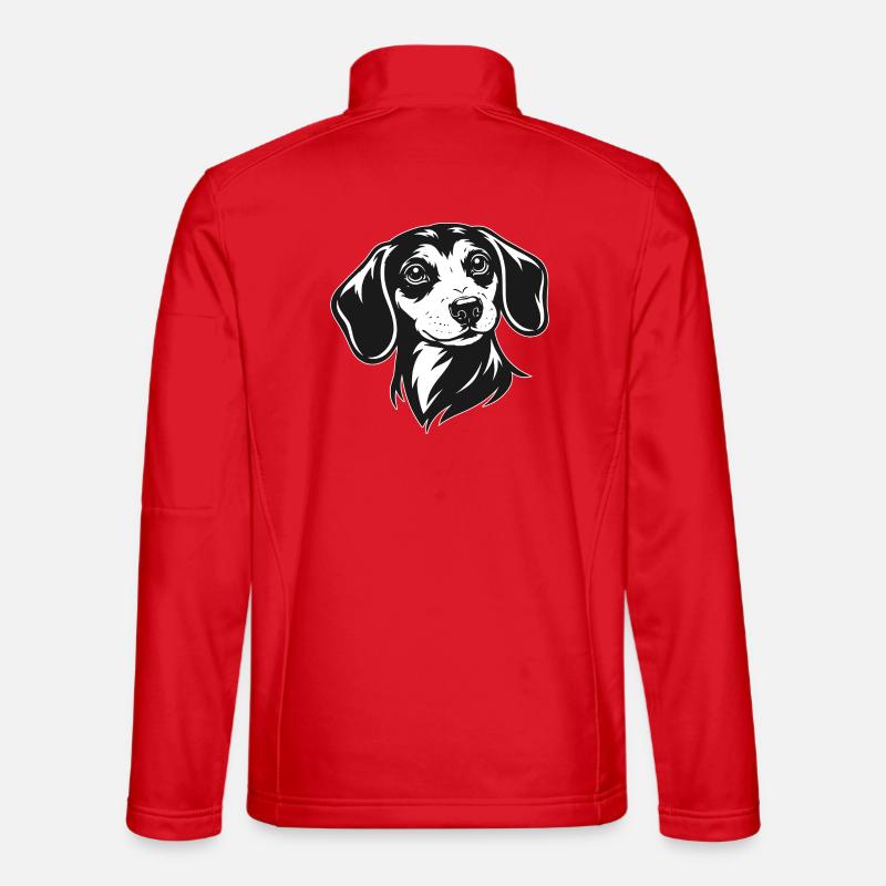 Dachshund Portrait - Unisex Softshell Jacket - red