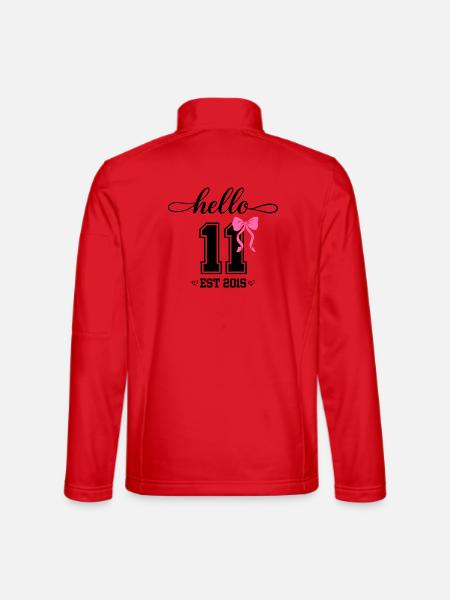 Bonjour naissance de la fille Coquette Bow 11 Est 2015 - Veste en tissu softshell Unisexe - rouge - Dos