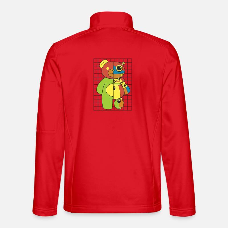 Teddy bear, robot - Unisex Softshell Jacket - red