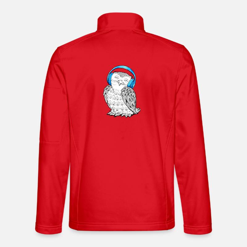 Eule mit Kopfhörern Unisex Softshelljacke