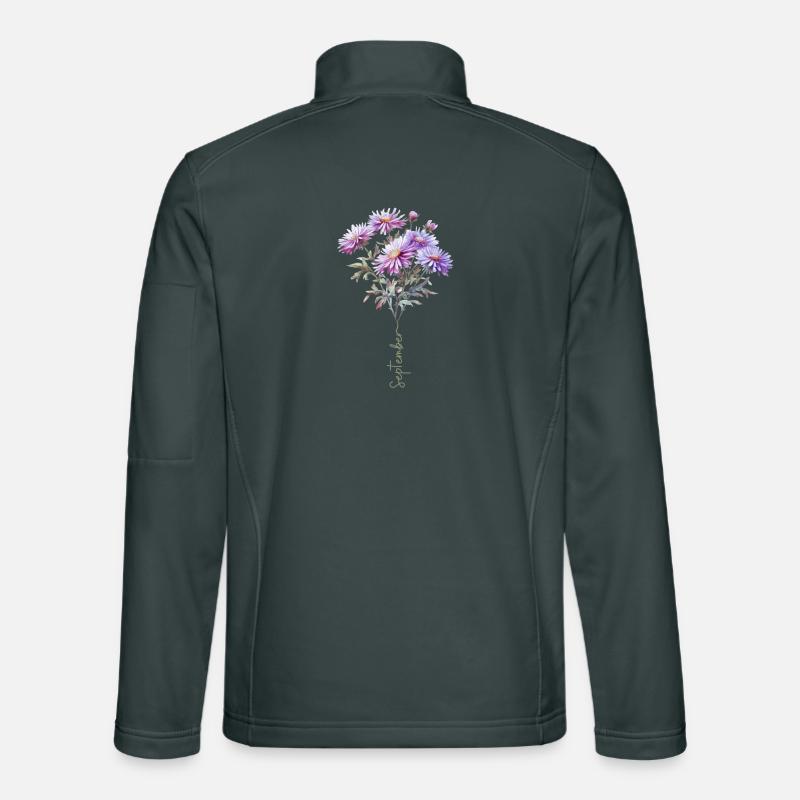 Bouquet de gâteau d’aster fleur de septembre Veste en tissu softshell Unisexe