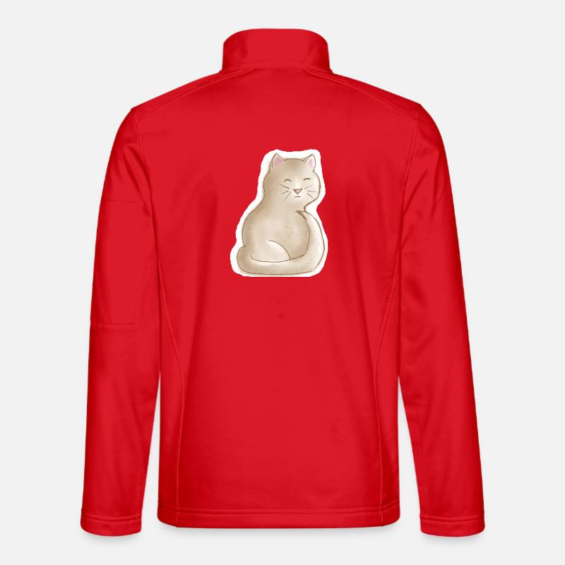 müdes Kätzchen - Unisex Softshelljacke - Rot
