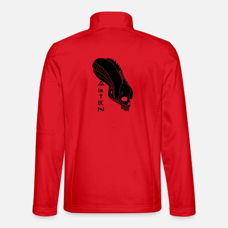 Black Alien Skull - Unisex Softshell Jacket - red