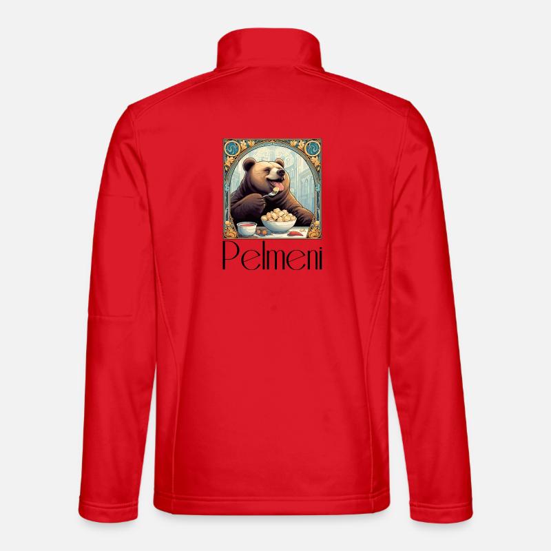 Pelmeni Bär russisch Geschenk - Unisex Softshelljacke - Rot