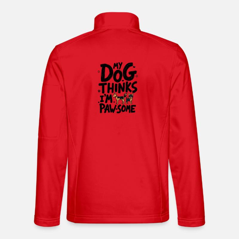MY DOG THINKS I'M PAW-SOME - Unisex Softshell Jacket - red