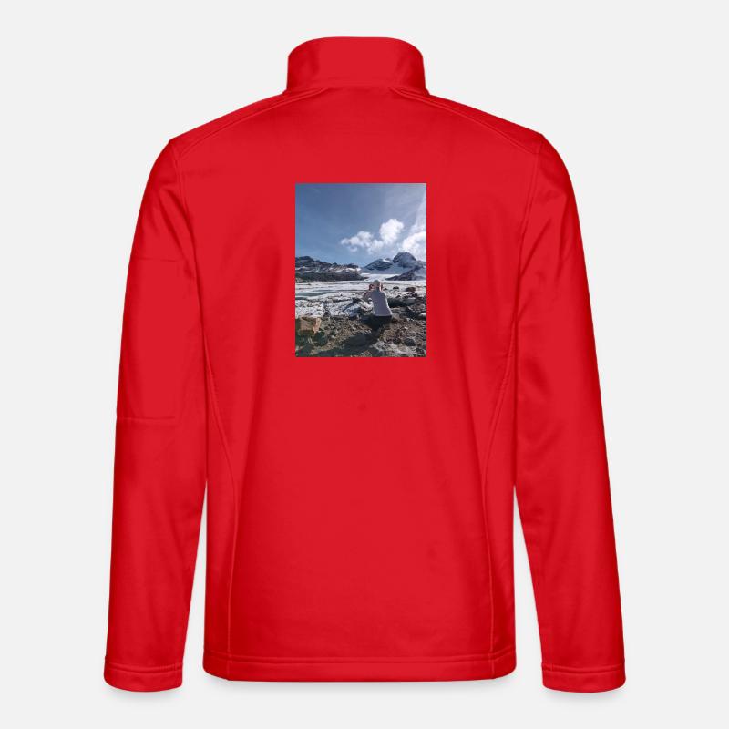 Gletscher des Heiligen Solin d'Arves - Unisex Softshelljacke - Rot