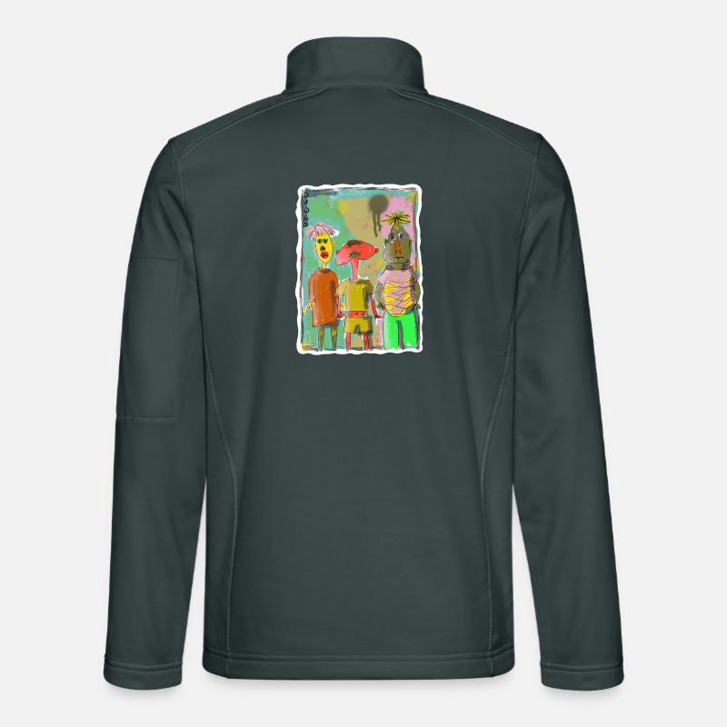 Illustration de trois amis « Dudes » Veste en tissu softshell Unisexe