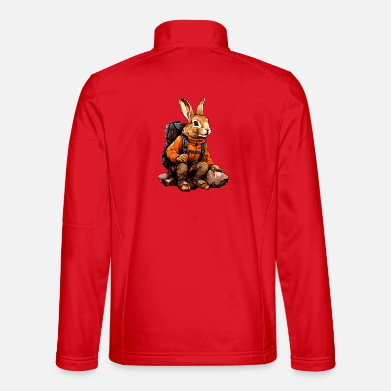 Hasen Wandern / Bergsteiger Hase - Unisex Softshelljacke - Rot