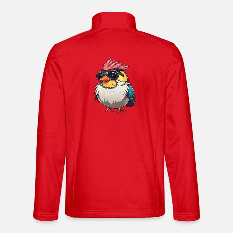 Bunte Techno-Vogel-Illustration Unisex Softshelljacke