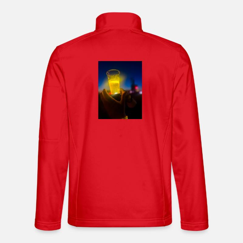 Luminescent beer glasses at sunset - Unisex Softshell Jacket - red