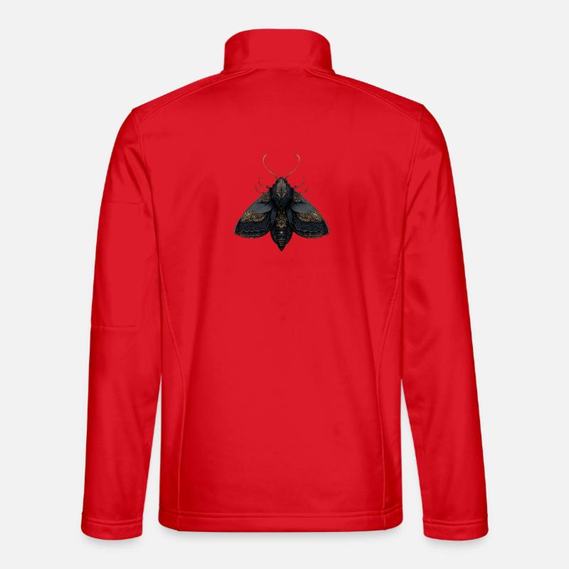 Illustration de papillon de nuit ornée avec des détails complexes Veste en tissu softshell Unisexe