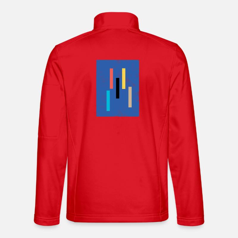 Abstrakte Farbblöcke auf Blauem Hintergrund - Unisex Softshelljacke - Rot