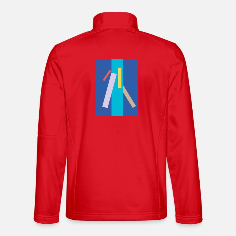 Abstraktes Farben- und Linienmuster - Unisex Softshelljacke - Rot