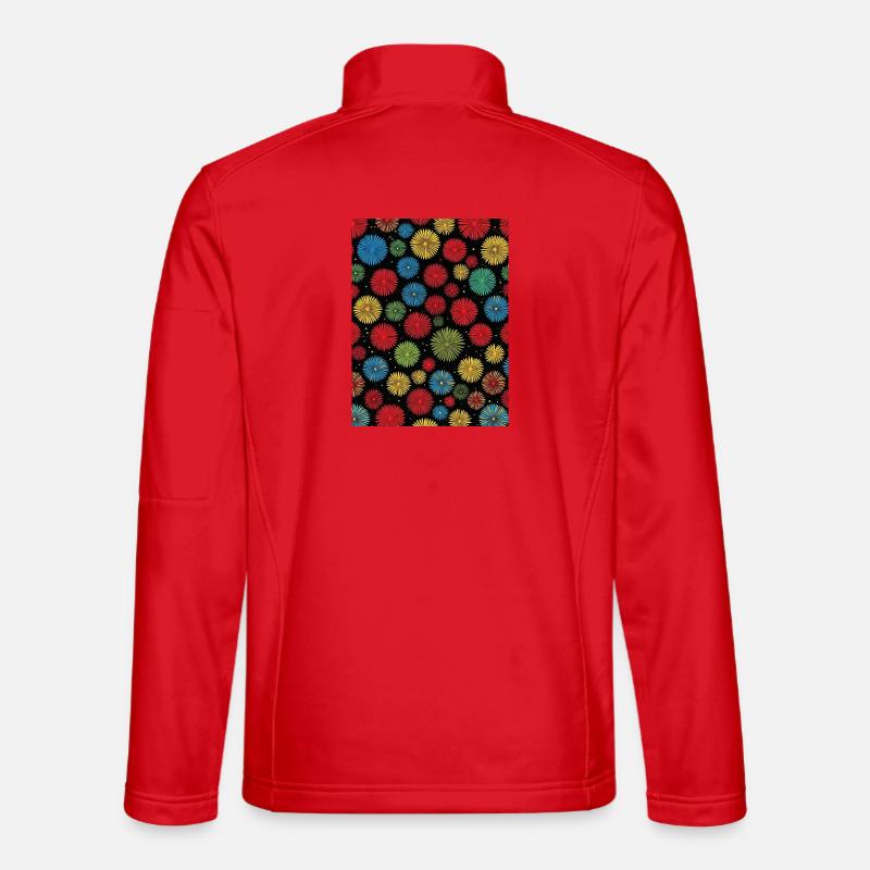 Buntes Feuerwerk auf schwarzem Hintergrund - Unisex Softshelljacke - Rot