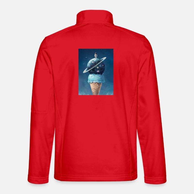 Weltraumeis und Astronaut an der Spitze - Unisex Softshelljacke - Rot