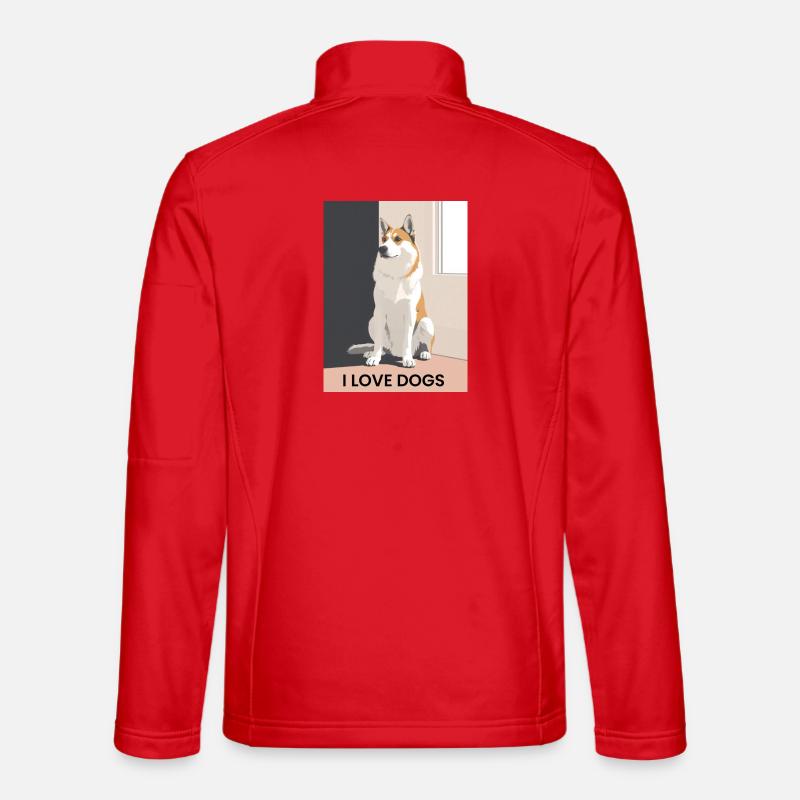 Hundefreundschaft Illustration - Unisex Softshelljacke - Rot