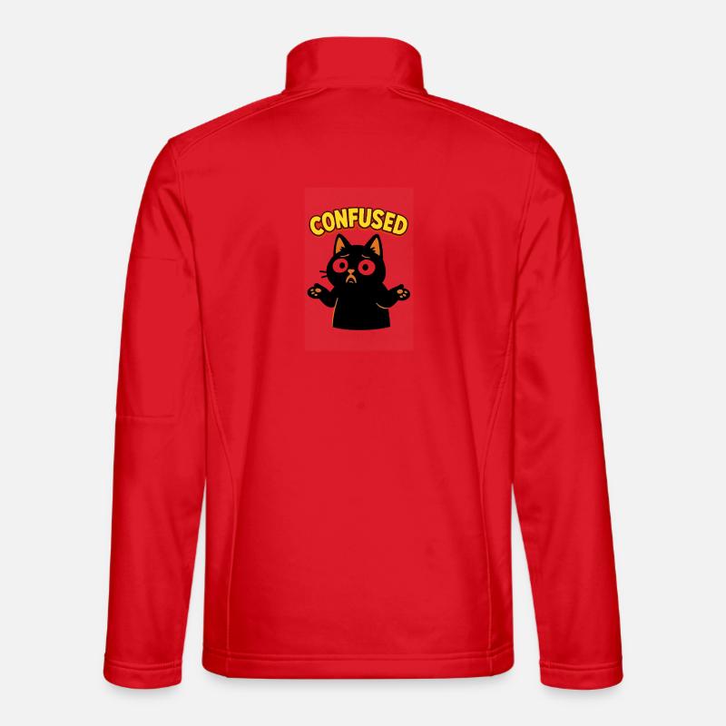 Confused Cat: Disoriented Comic Illustration Unisex Softshell Jacket