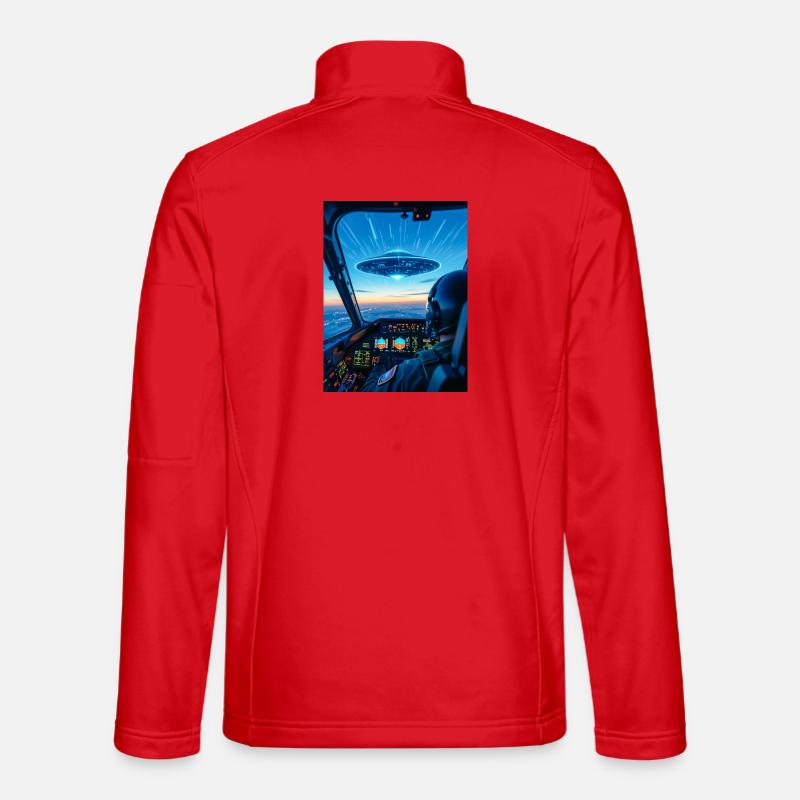 UFO Cockpit – Blick ins Unbekannte - Unisex Softshelljacke - Rot