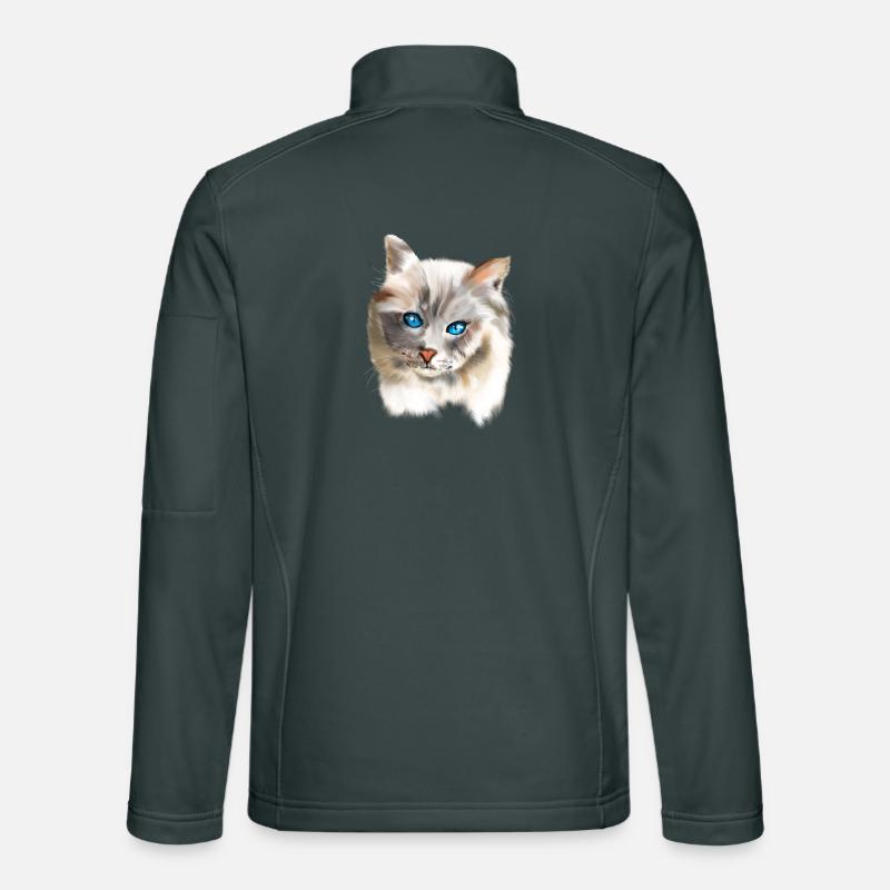 Blue Eyes Cat Unisex Softshell Jacket