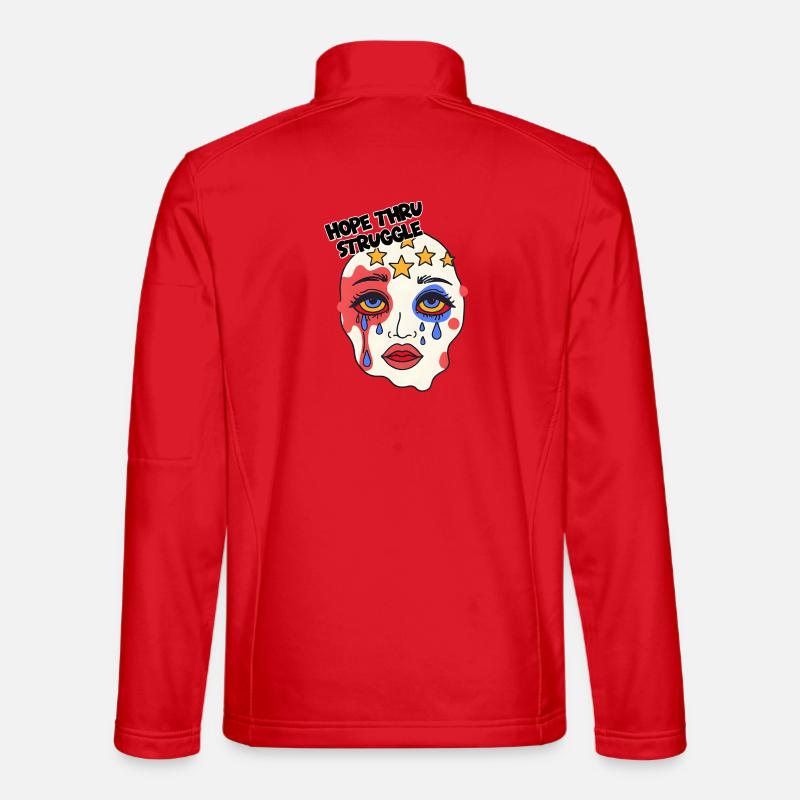 Hope thru Struggle Mask - Unisex Softshell Jacket - red