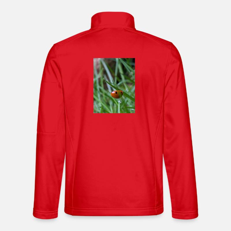 Gros plan : Coccinelle sur l’herbe Veste en tissu softshell Unisexe