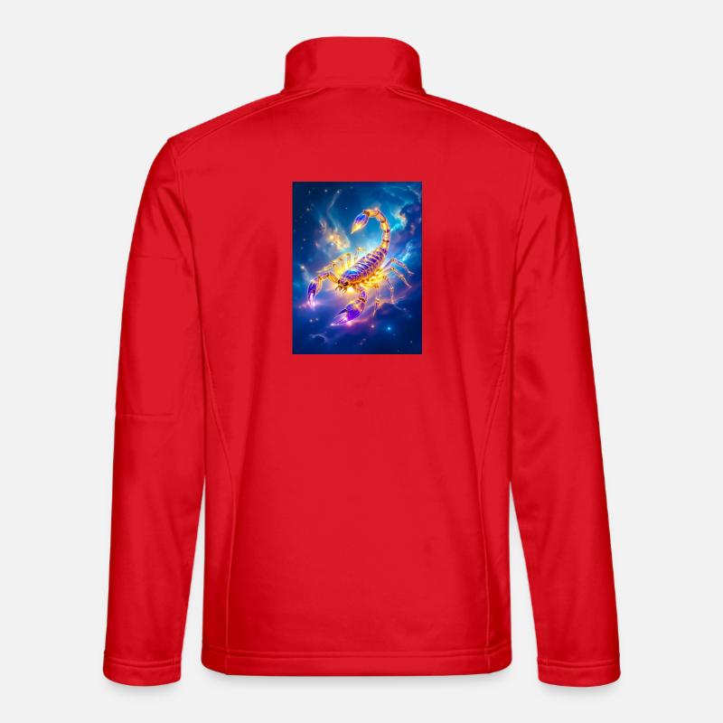 Leuchtender Glasskorpion im hellen Nebel - Unisex Softshelljacke - Rot