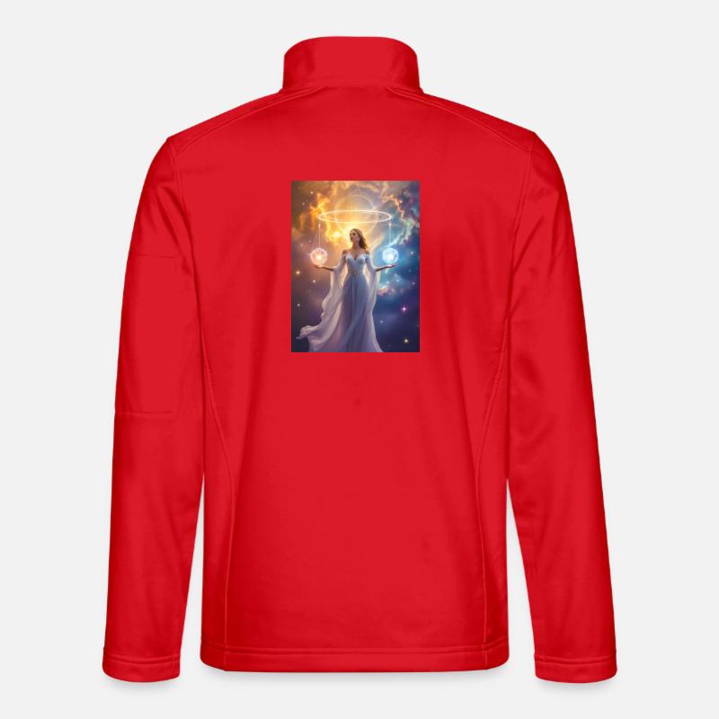 Figure céleste équilibrant le soleil et la lune dans le cosmique Veste en tissu softshell Unisexe