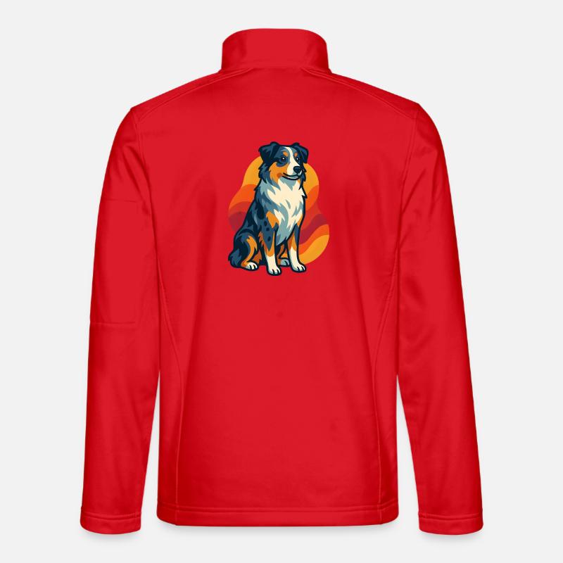 Sunset Australian Shepherd Dog Unisex Softshell Jacket