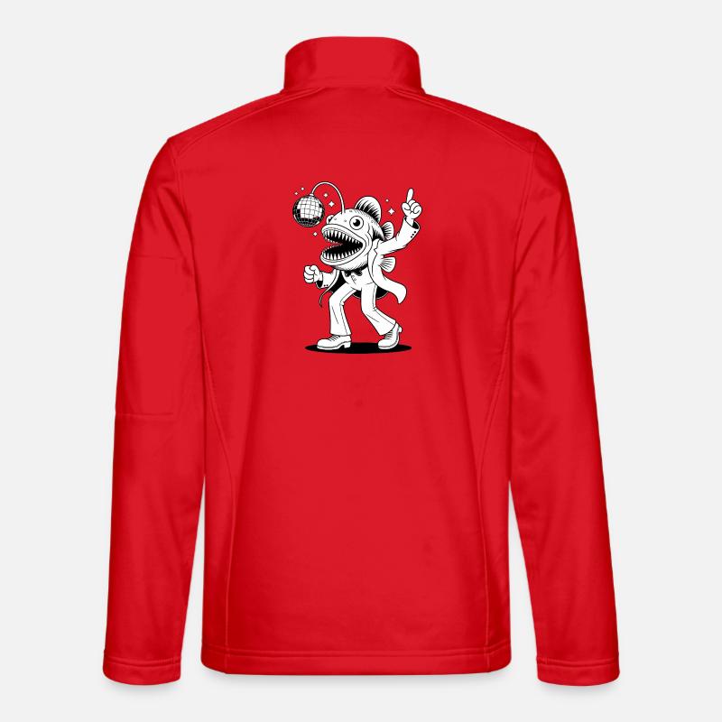 Disco Fish - Funny T-Shirt - Unisex Softshell Jacket - red