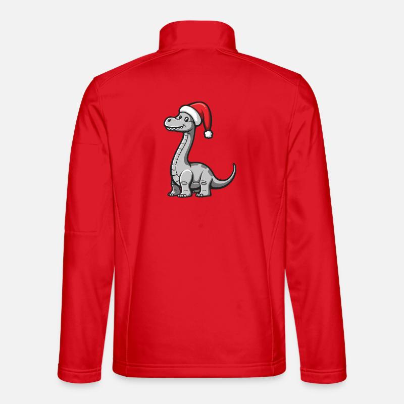 Dinosaurier brontosaurus Weihnachten - Unisex Softshelljacke - Rot