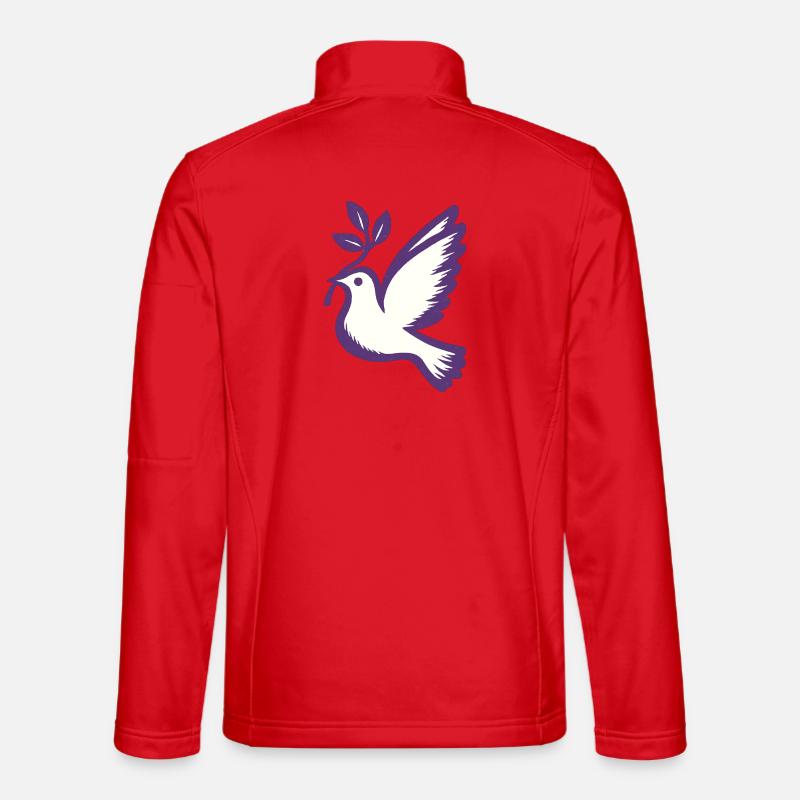 Purple Dove Emblem Olive Branch - Unisex Softshell Jacket - red