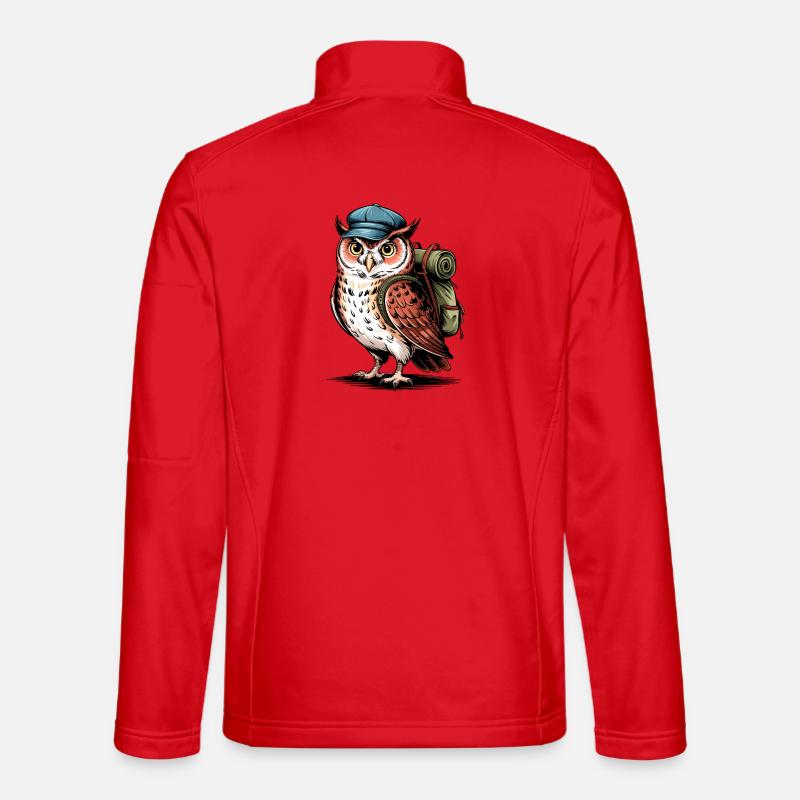 Hibou d’aventure avec sac à dos - Veste en tissu softshell Unisexe - rouge