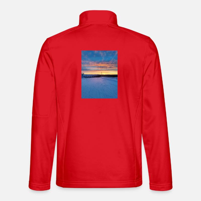 Sunset in a winter landscape - Unisex Softshell Jacket - red