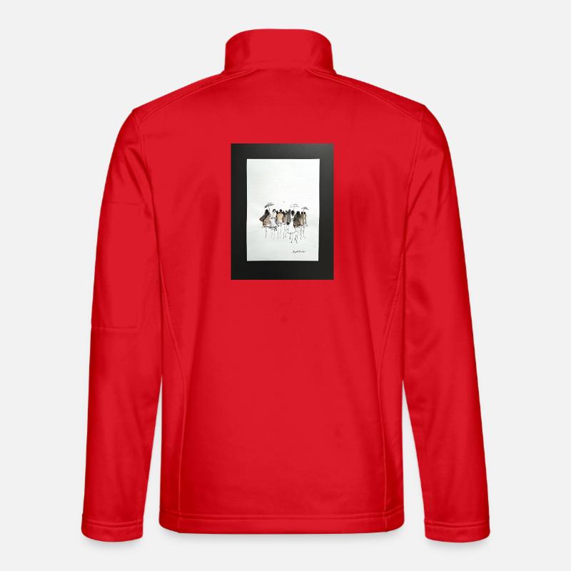 Mode, Menschen abstrakt. Aquarell mit Tusche - Unisex Softshelljacke - Rot