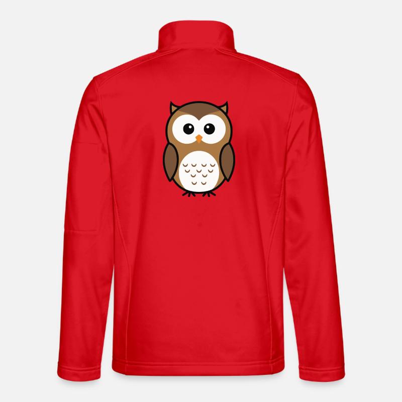 Süßer neugieriger Eule minimalistischen Stil Unisex Softshelljacke