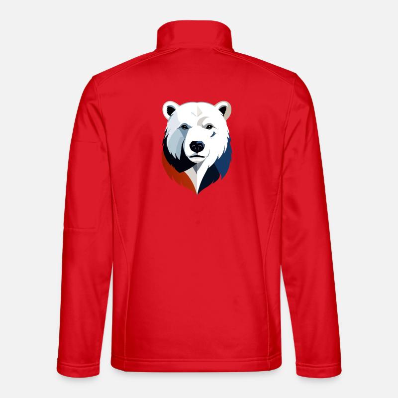 Geometrischer Polarbär Farbsplit - Unisex Softshelljacke - Rot