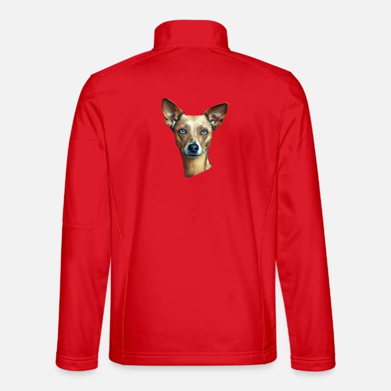 Hundeblick mit blauen Augen - Unisex Softshelljacke - Rot