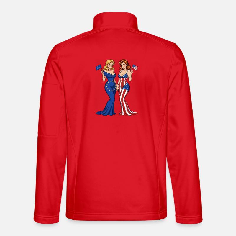 Patriotic Duo EU vs US - Unisex Softshell Jacket - red