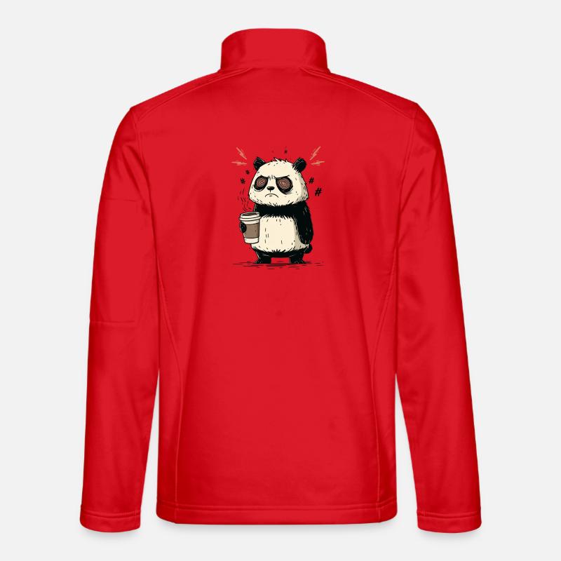 Kaffee-Stress Panda Unisex Softshelljacke