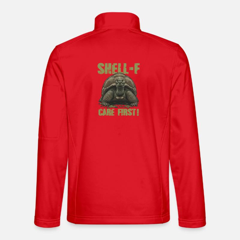 Turtle Shell-f Care First Humor - Unisex Softshell Jacket - red