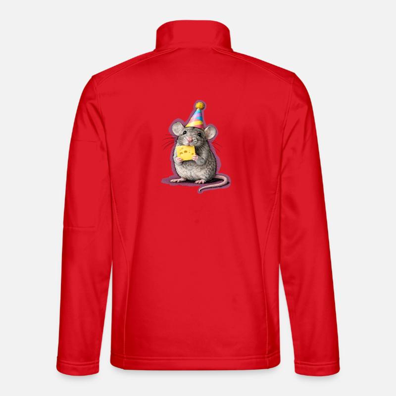 Party Mouse with Cheese – Mixed Media Art Unisex Softshell Jacket