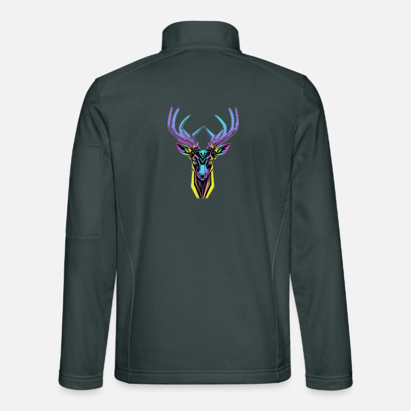 Neon Stag Head Unisex Softshell Jacket