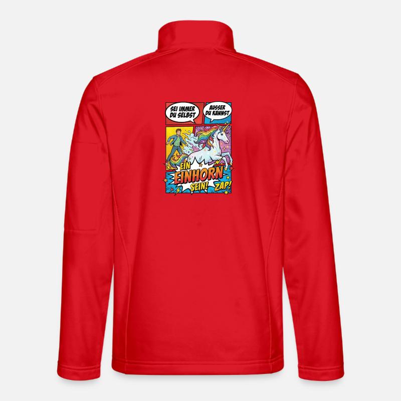 Einhorn Power im Pop-Comic Unisex Softshelljacke
