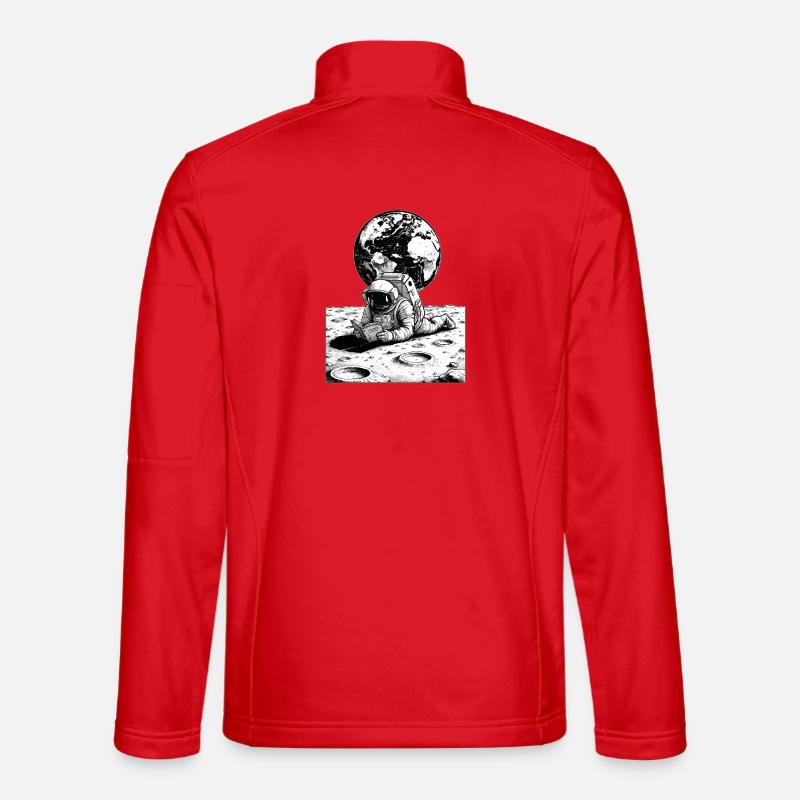 Astronaut liest Monderde - Unisex Softshelljacke - Rot