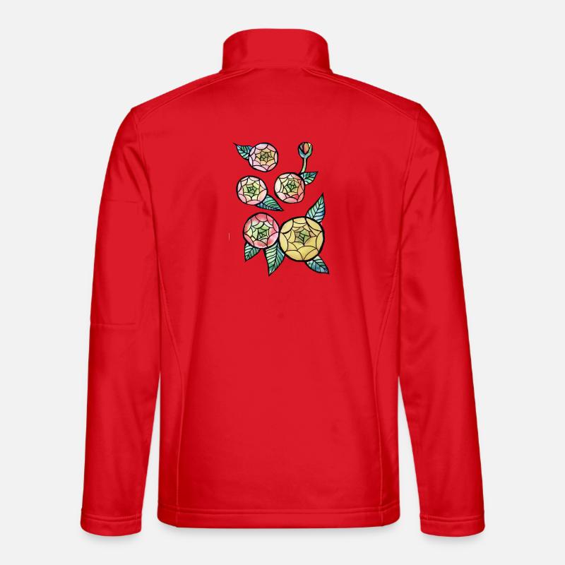 Trio Fleur en Vitrail Veste en tissu softshell Unisexe
