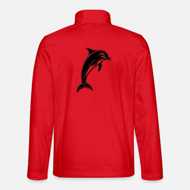 Jumping Dolphin - Unisex Softshell Jacket - red