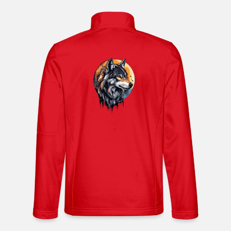 Wolf Moon - Unisex Softshell Jacket - red