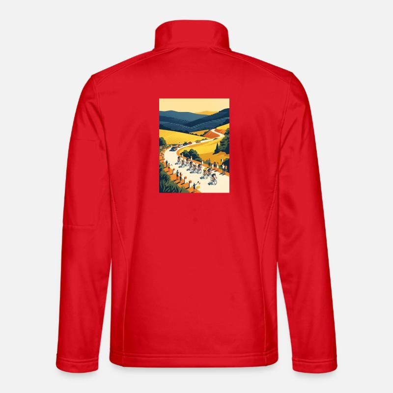 Goldene Etappe — Radfahrer-Erinnerung - Unisex Softshelljacke - Rot