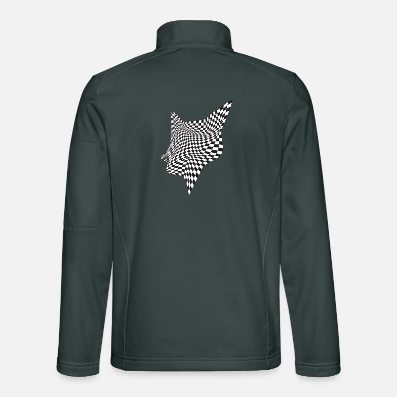 Flux à damier déformé Veste en tissu softshell Unisexe