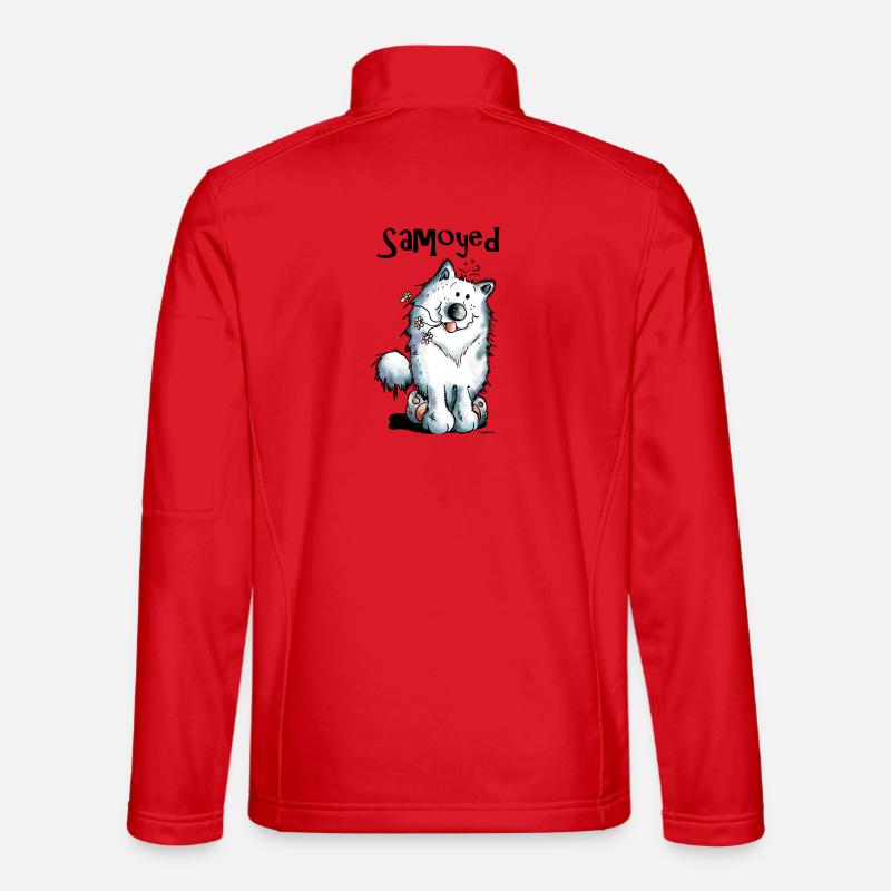 Drôle et mignon Samoyède Chien Veste en tissu softshell Unisexe